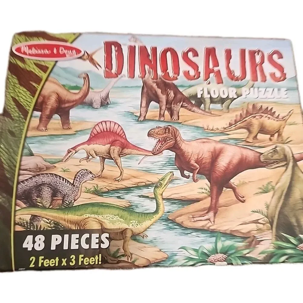 Melissa & Doug Extra Large Floor Puzzle 48 Jumbo Size Pieces Dinosaurs 2'x3'